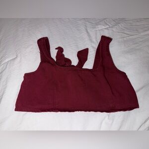 Maroon Cropped Tank Top